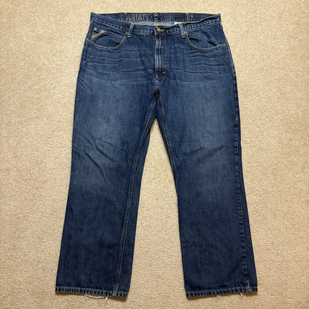 Ariat M4 Legacy Bootcut Jeans Mens 40x30 Blue Roadhouse Denim Distressed Western
